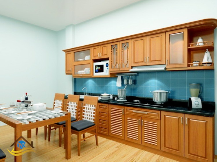 TỦ BẾP GỖ XOAN ĐÀO - NC4